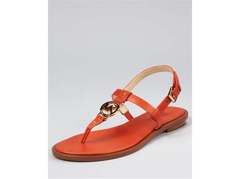 michael kors orange flip flops women sale|Michael Kors sandals with heel.